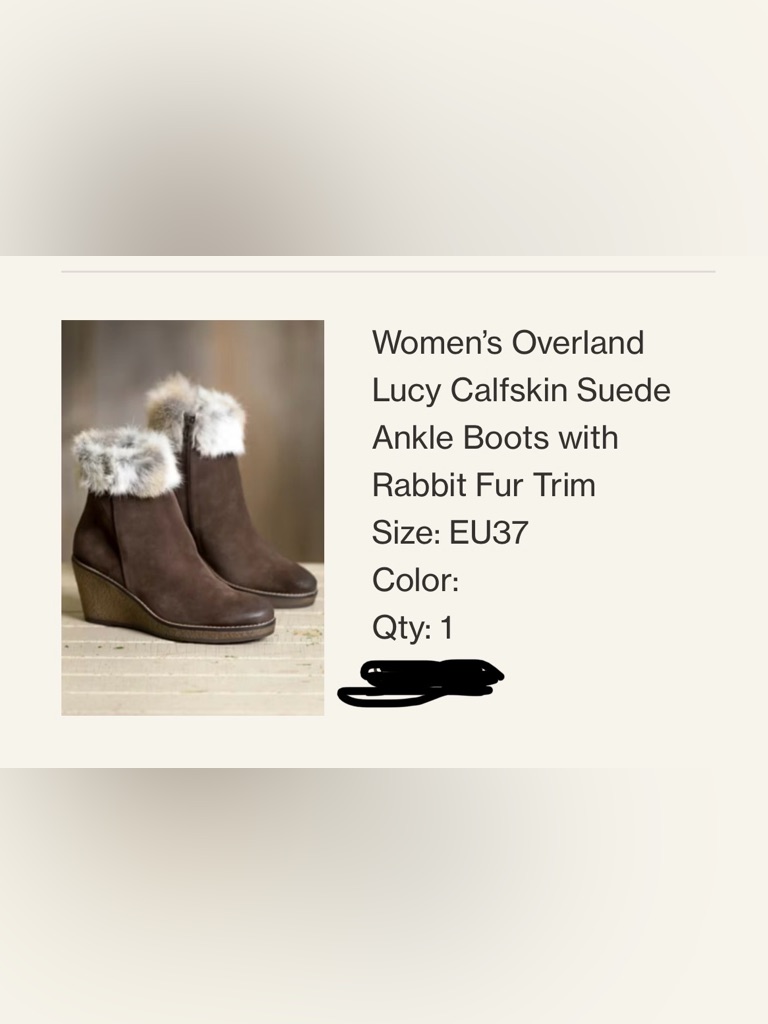 Overland Lucy Suede Zip Wedge Bootie With Rabbit Fur Trim